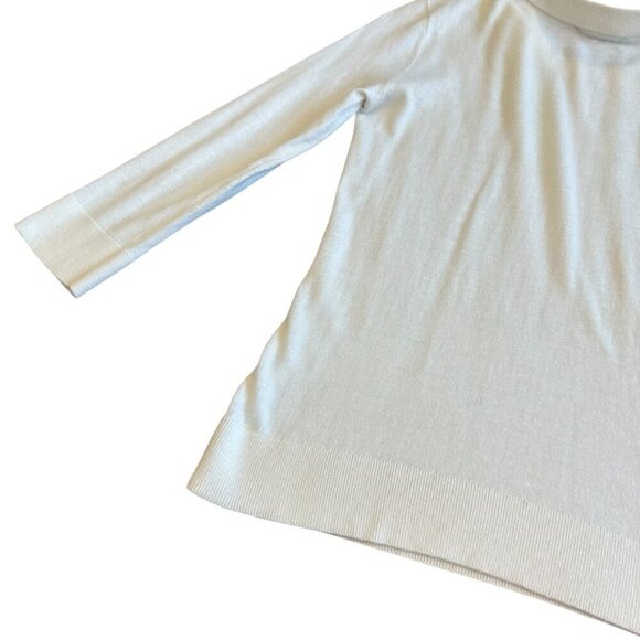 Kate Spade New York Cream Pullover Sweater Bow Trim Stretch Size XS Women's - Picture 9 of 10